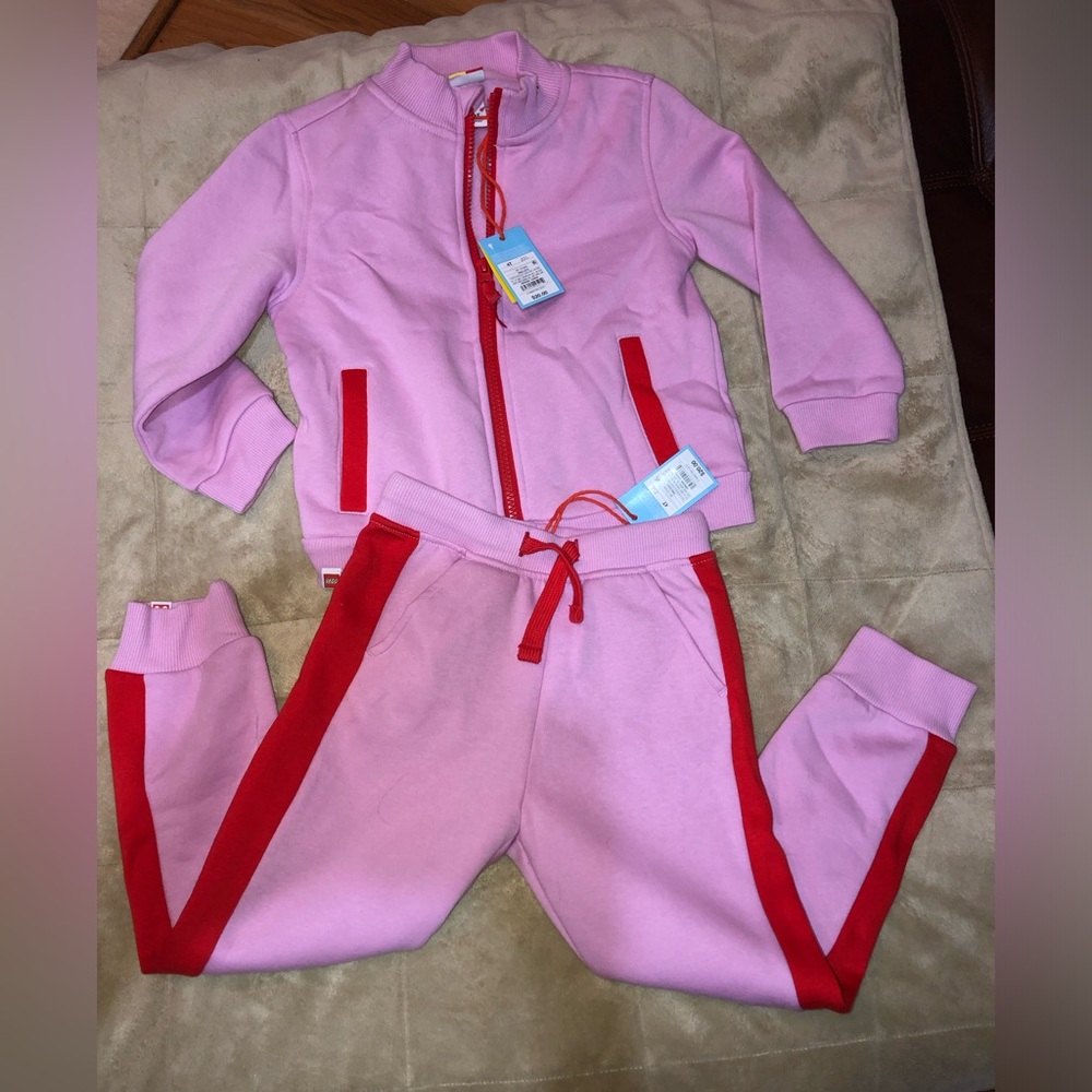 Lego Toddler Track & Joggers Set. NWT. Size 4T. Pink and Red.